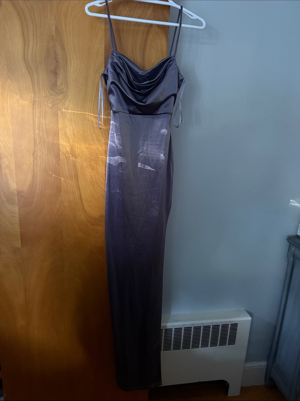 Windsor Satin Cowl Neck Maxi Dress in Lavender